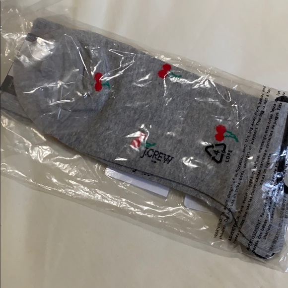 NWT J.Crew Men’s Cherry Critter Trouser Socks AH207 Grey Red Fruit Fun Funky - Picture 2 of 4
